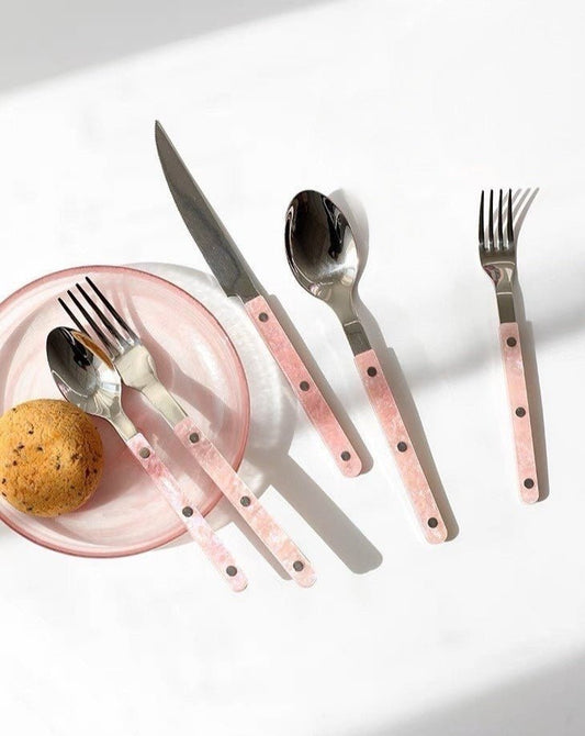 10-Pcs Pinky Flatware Silverware Set